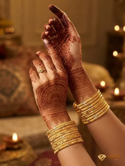 Set Of 8 18K Gold-Plated Bangles