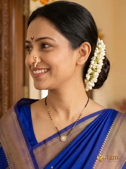 Gold-Plated Artificial Stones and Beads Mangalsutra