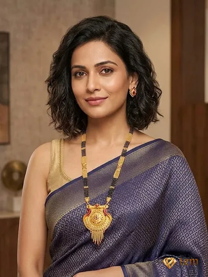 Gold-Plated Artificial Beads Mangalsutra