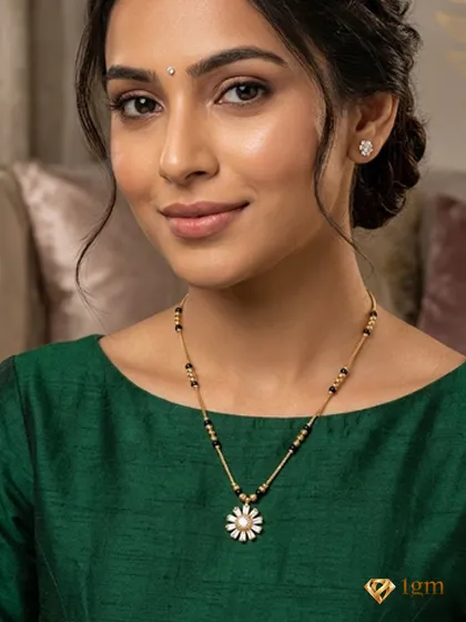 Gold-Plated Zircon Mangalsutra
