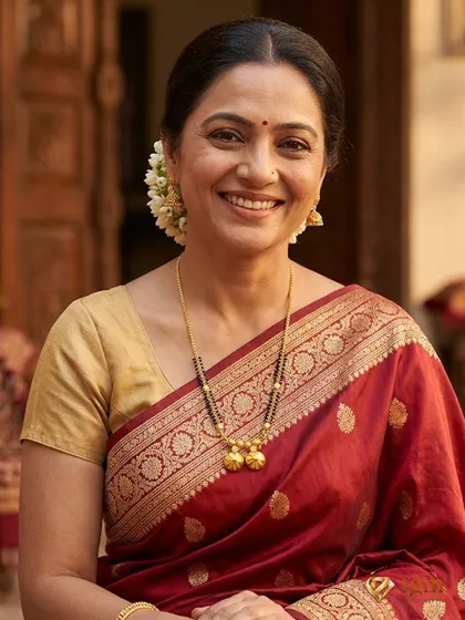 Gold-Plated & Black Beaded Mangalsutra